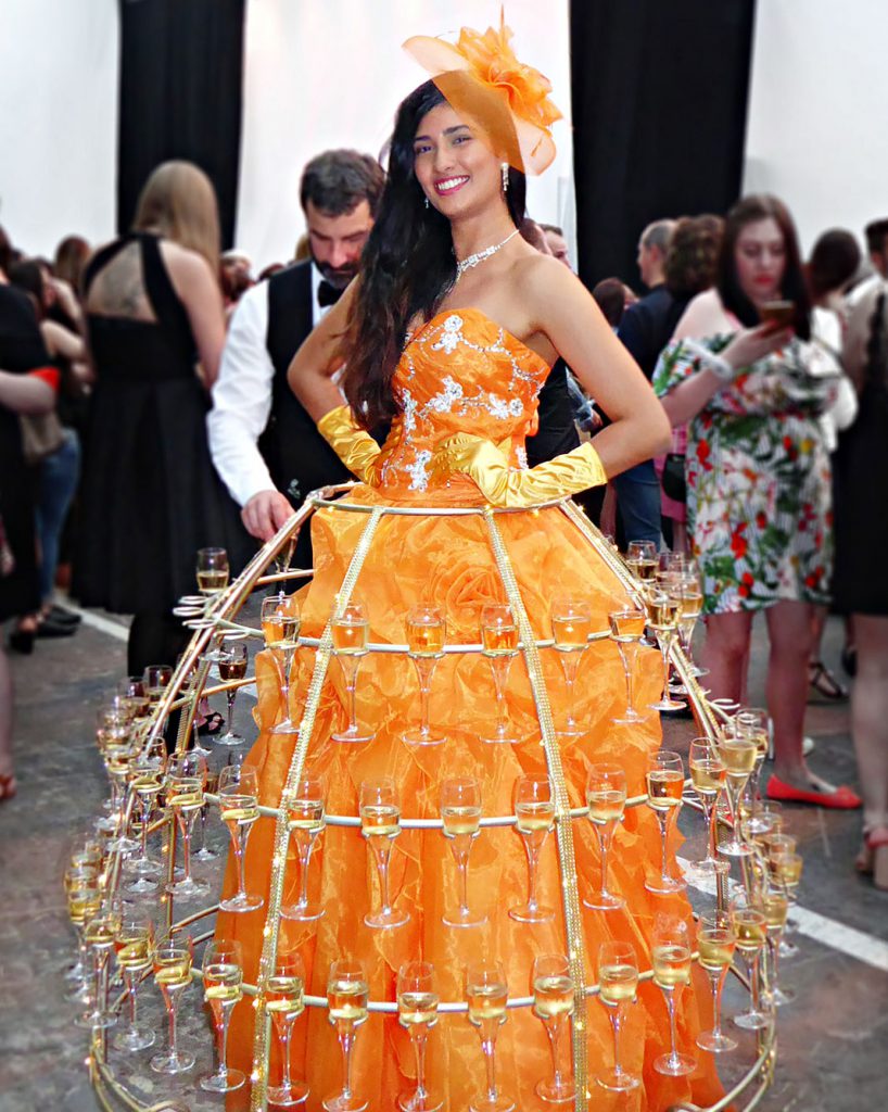 robe à champagne, robe orange