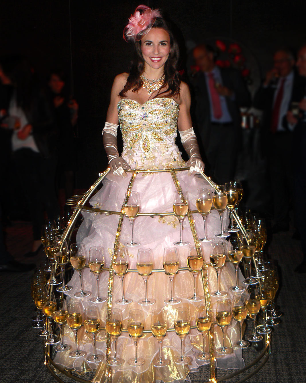 Robe champagne rose clair, accueil raffiné pour vos invités